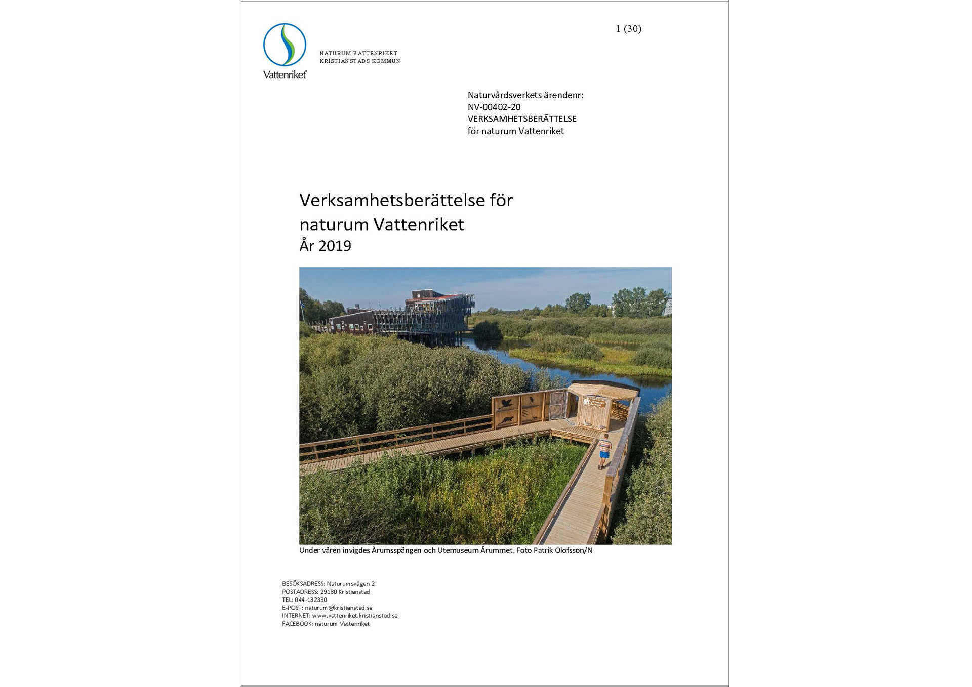 Naturum Vattenrikets verksamhetsberättelse 2019