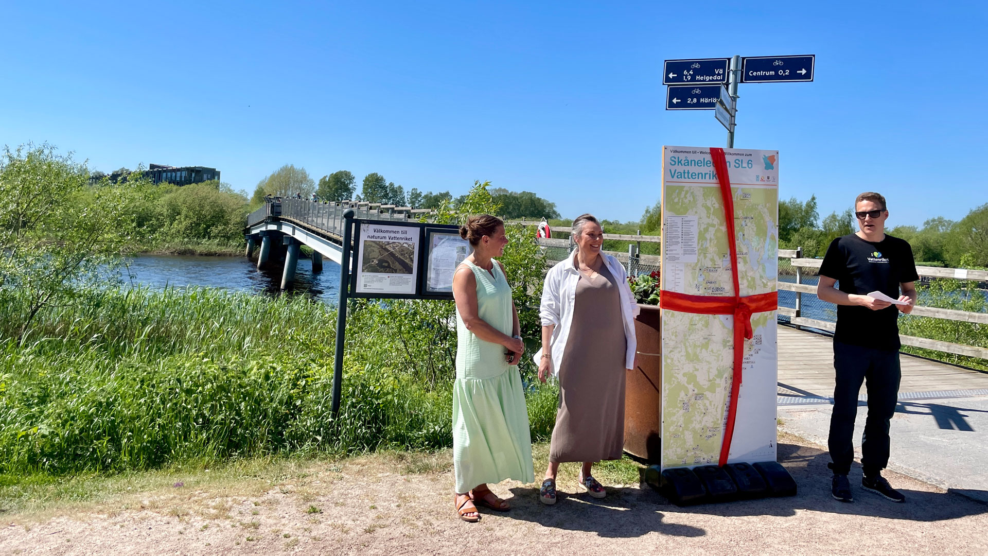 Camilla Palm och Anna Jähnke inviger Skåneleden SL6 Vattenriket
